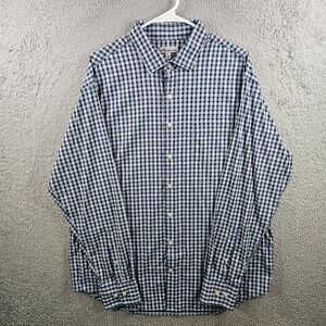 Peter Millar Dress Shirt Men XL Button Up Long Sleeve Blue‎ Purple White Plaid
